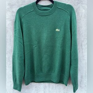 Lacoste Men’s Classic Green Crewneck Wool Sweater Size M